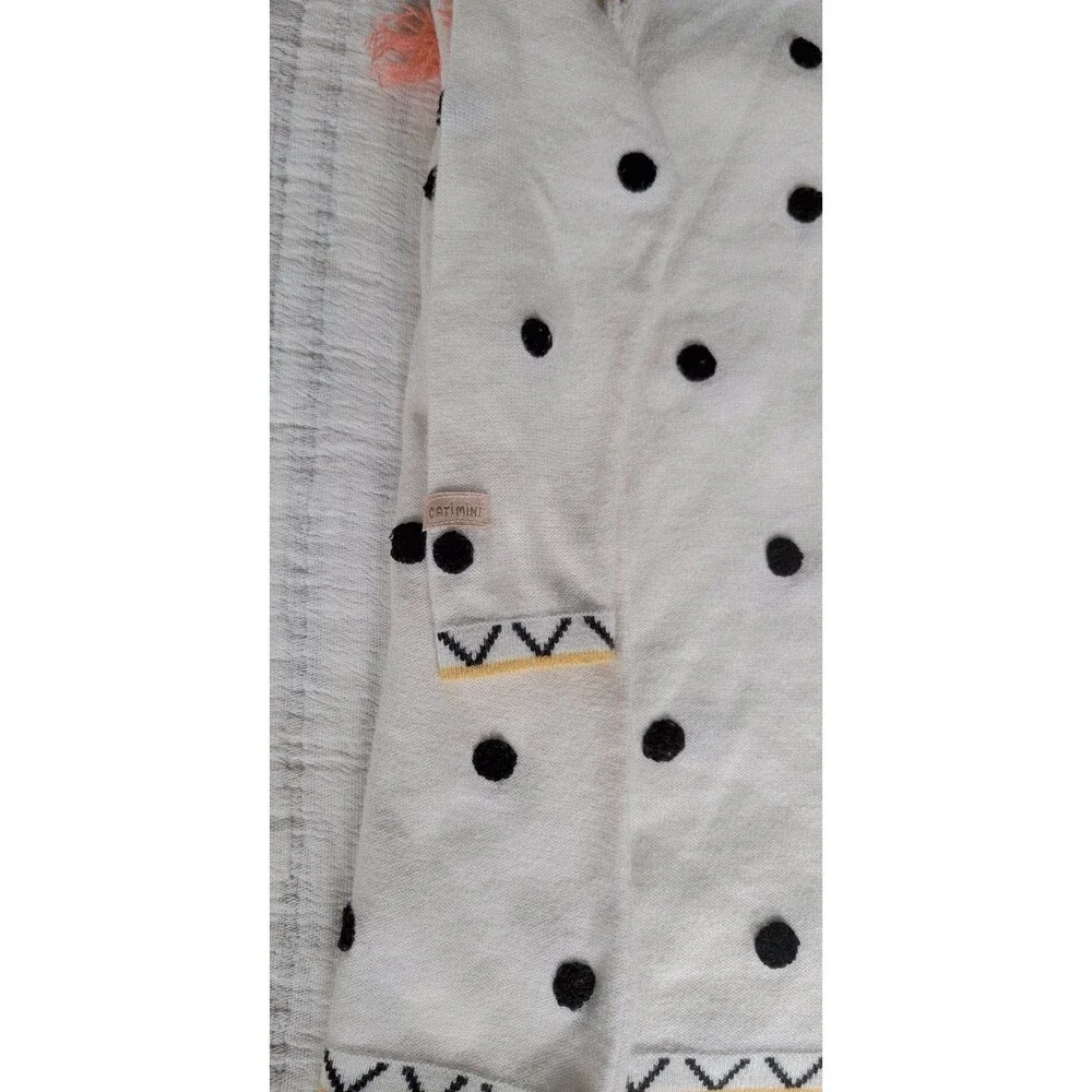 Catimini Girls’ Sweater Dress – Size‎ 18M – Polka Dot Pom Pom Knit
